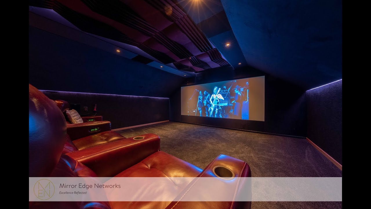 Dolby Atmos Home Cinema in Telford, England. Featuring: Barco Residential, Trinnov, Wisdom Audio.
