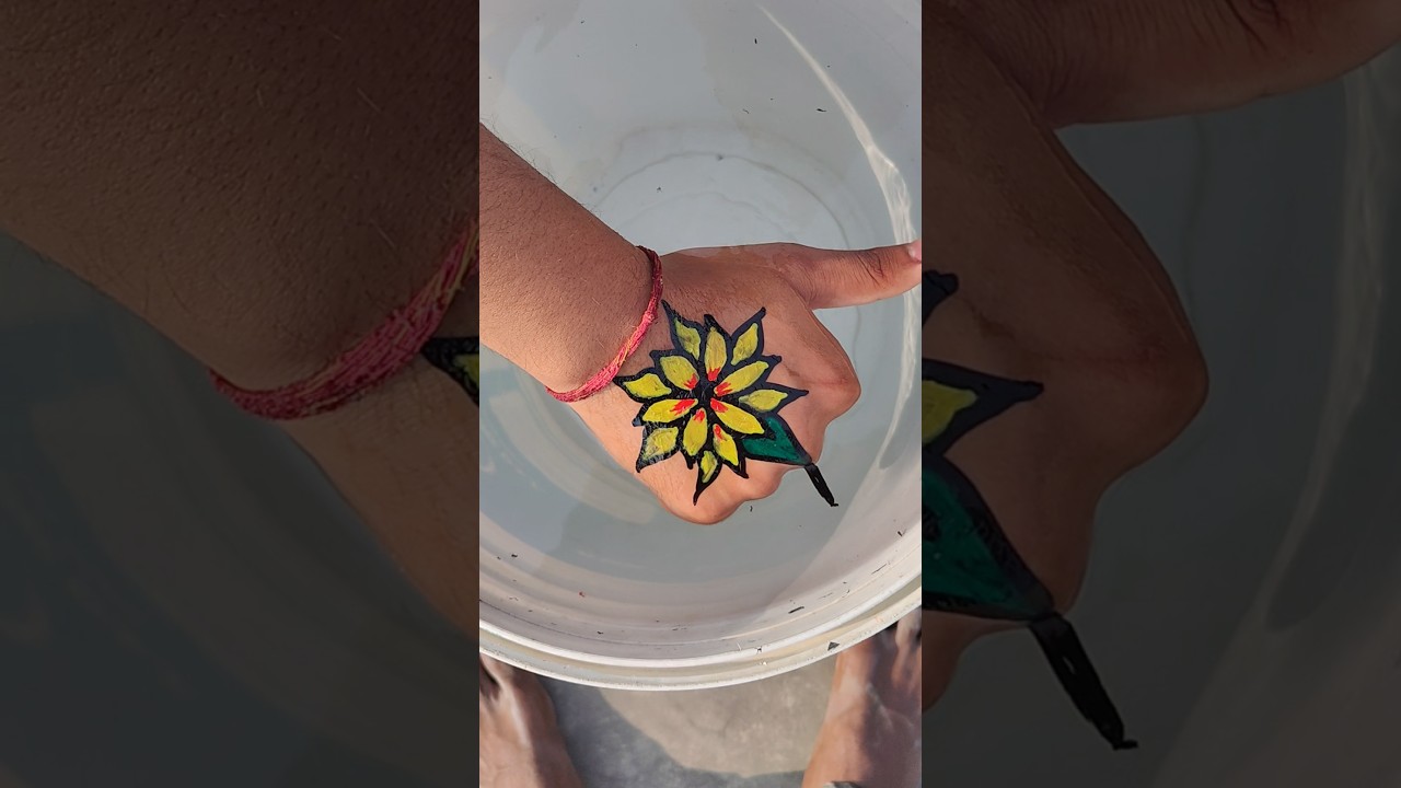 sunflower 🌻 drawing 😍 on the hand 