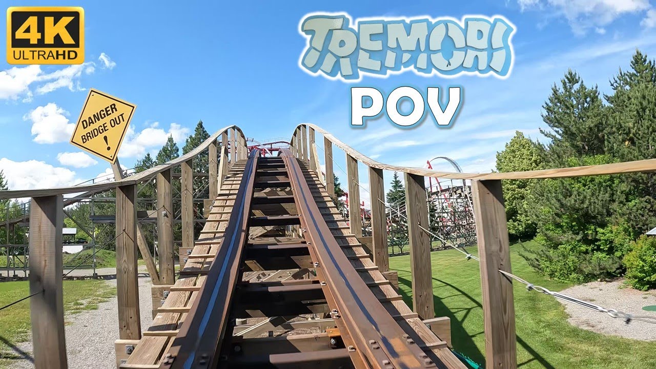 Tremors POV (Front Row, 4K 60FPS, Day), Silverwood CCI Wood Coaster | Non-Copyright