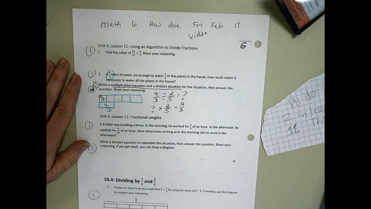 Using a tape diagram and common denominator to divide fractions