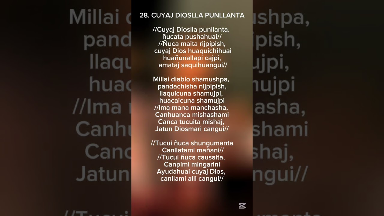 CUYAJ DIOSLLA PUNLLANTA ÑUCATA PUSHAHUAY