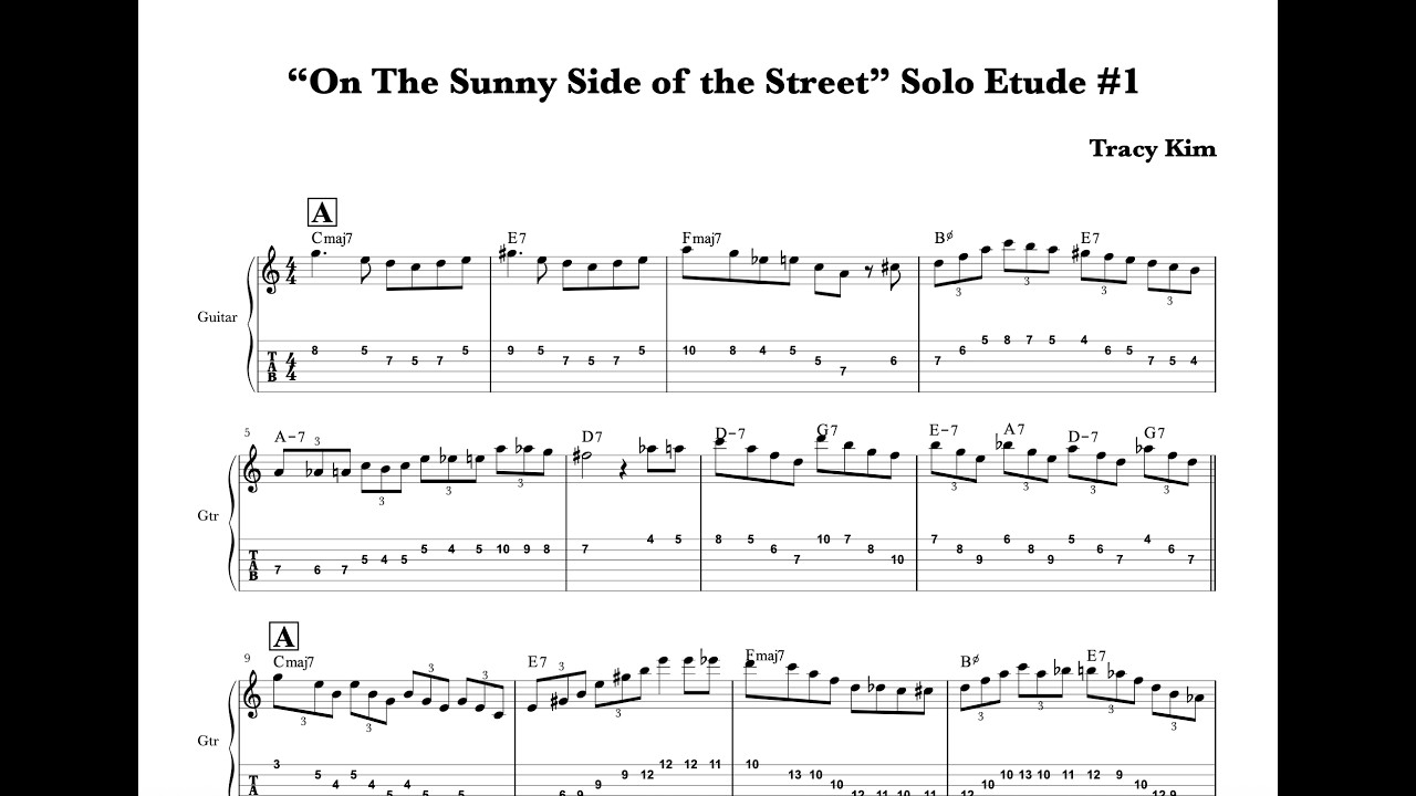 On the Sunnyside Of the Street  -Jazz Guitar Soloing Ideas for Improvisation