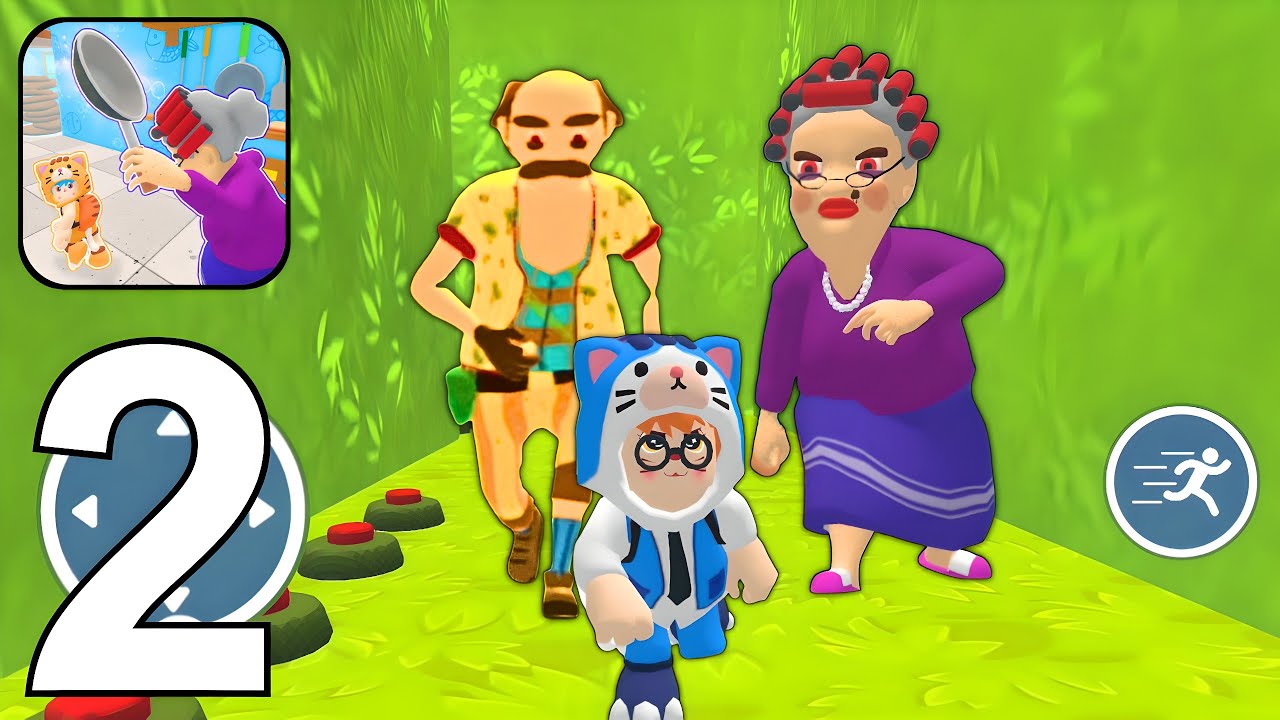 Cat Escape Obby Survive - Gameplay Walkthrough Part 2 - Evil Grandma Escape Obby (Android, iOS)