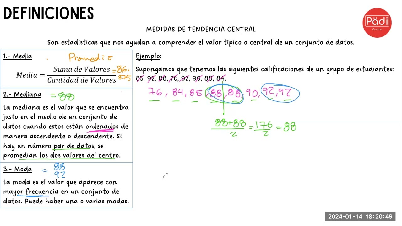 Tema 21: Medidas de tendencia central y de dispersión/ EXANI-II