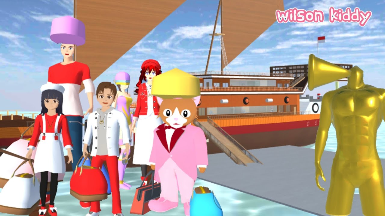 Polisi Sakura Ajak Yuta Mio ke Kapal Pinisi Siren Head Raksasa😱 | Sakura Simulator | Wilson Kiddy