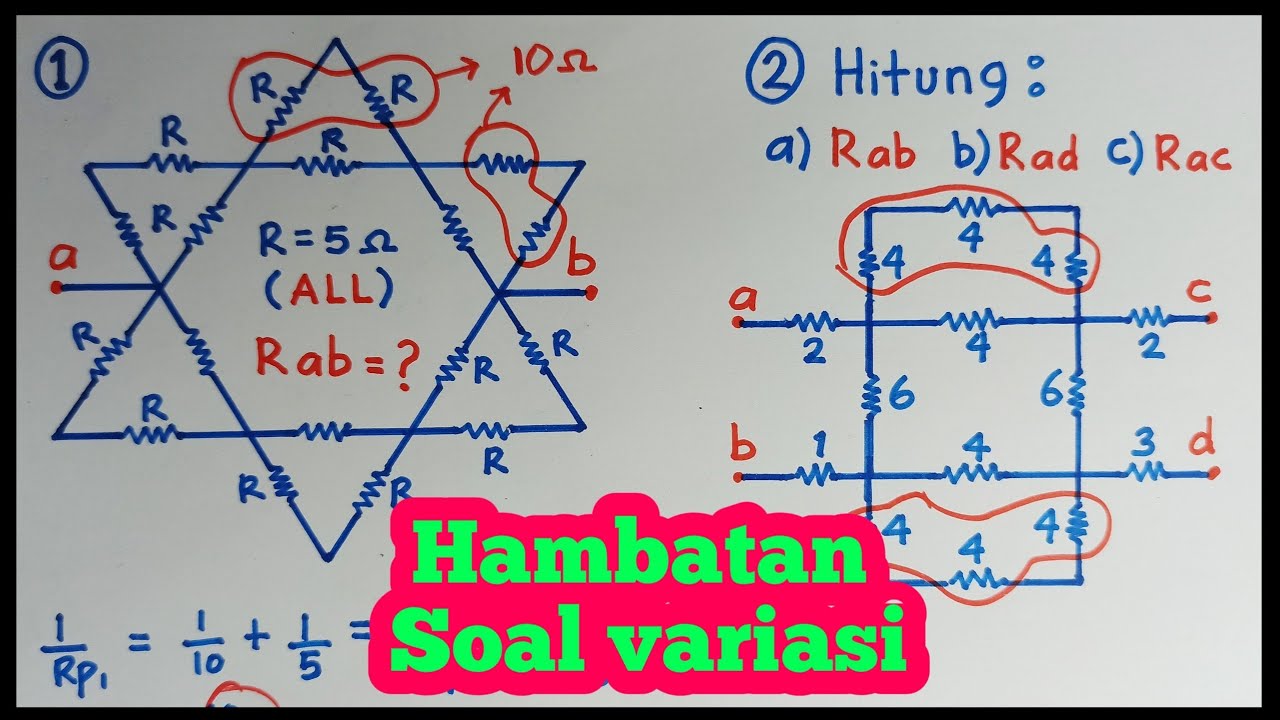 Hambatan total pengganti variasi seri paralel rangkaian listrik