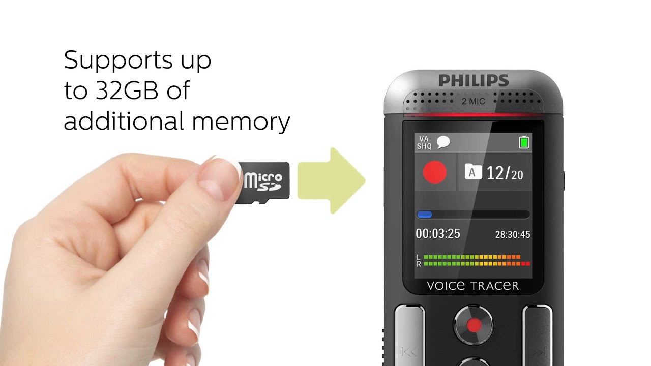 DVT2710 Philips Voice Tracer - MicroSD - EN