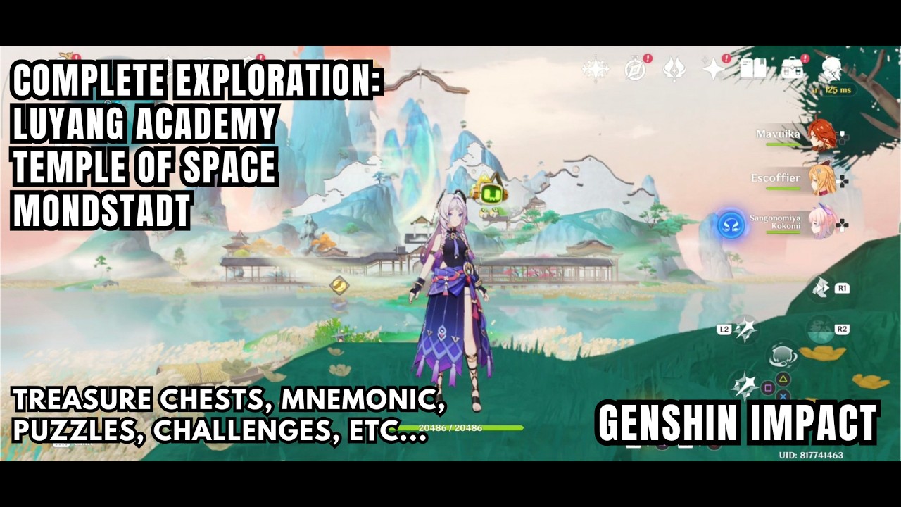[Genshin Impact Exploration] Luyang Academy, Temple Of Space - All Chests Puzzles Mnemonic Cluster