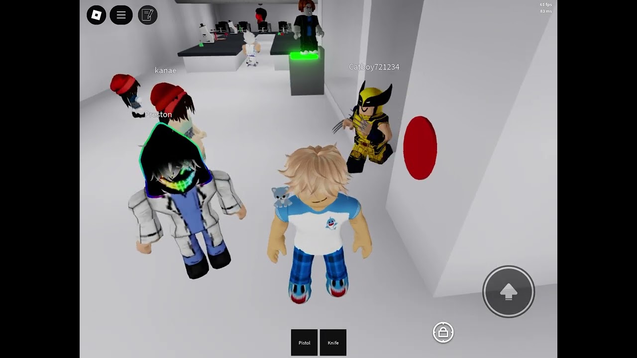 Playing Zombie lab on Roblox