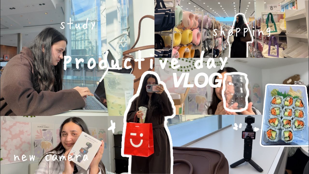 Productive day in my life: amazon unboxing, studying, new camera, shopping