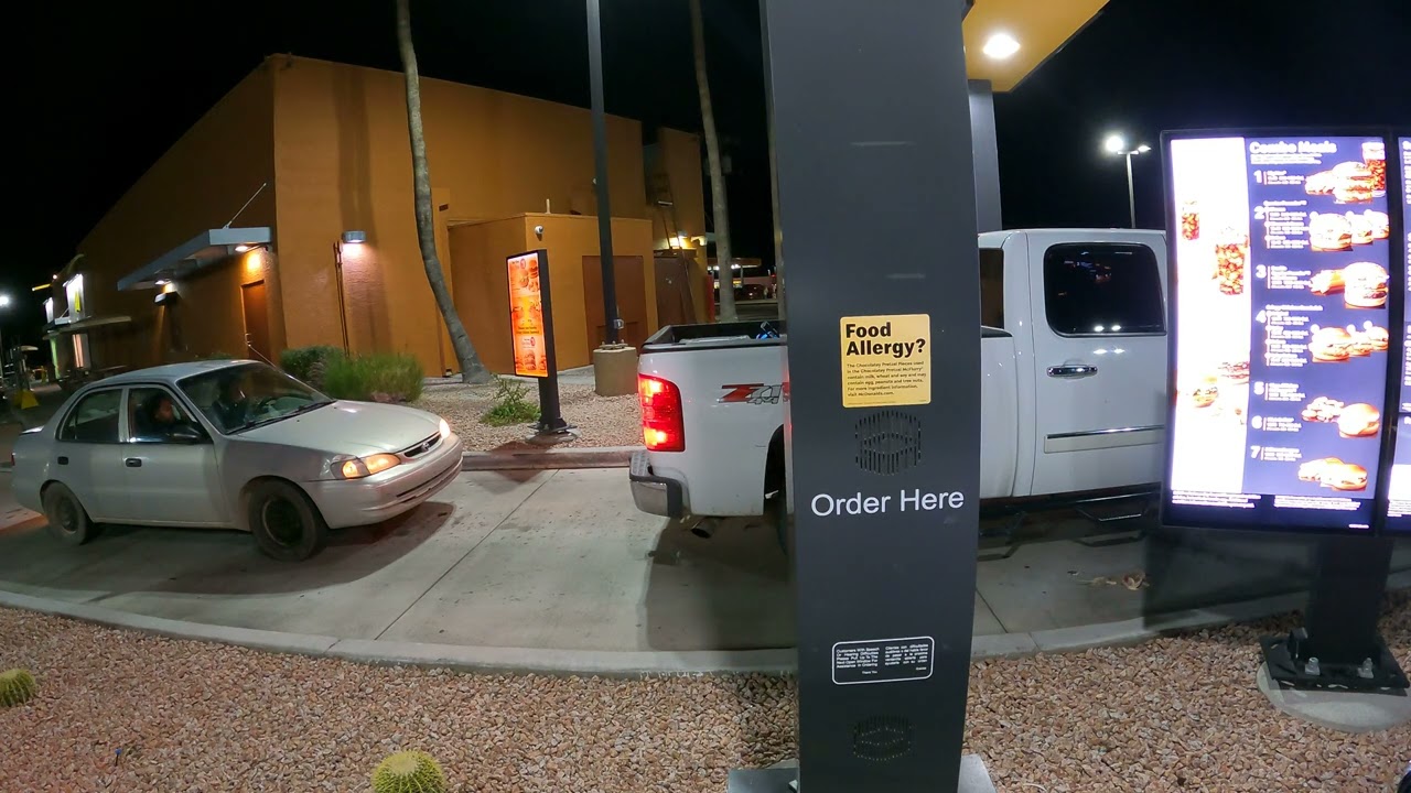 McDonald's App Mobile Order Drive-Thru Pickup, Vanilla Ice Cream Cone, Gila Bend, Arizona, 22 Jan 23