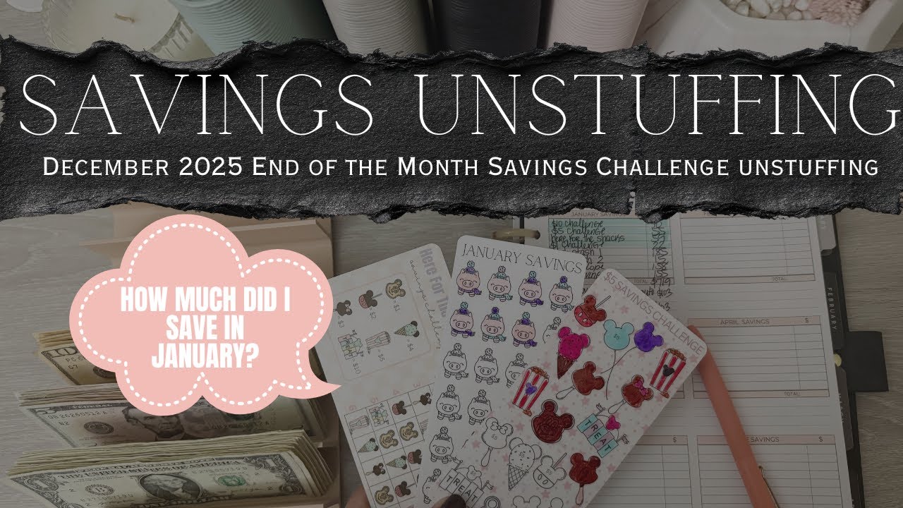 January 2026 End of the Month Savings Unstuffing | How Much Did I Save with Savings Challenges