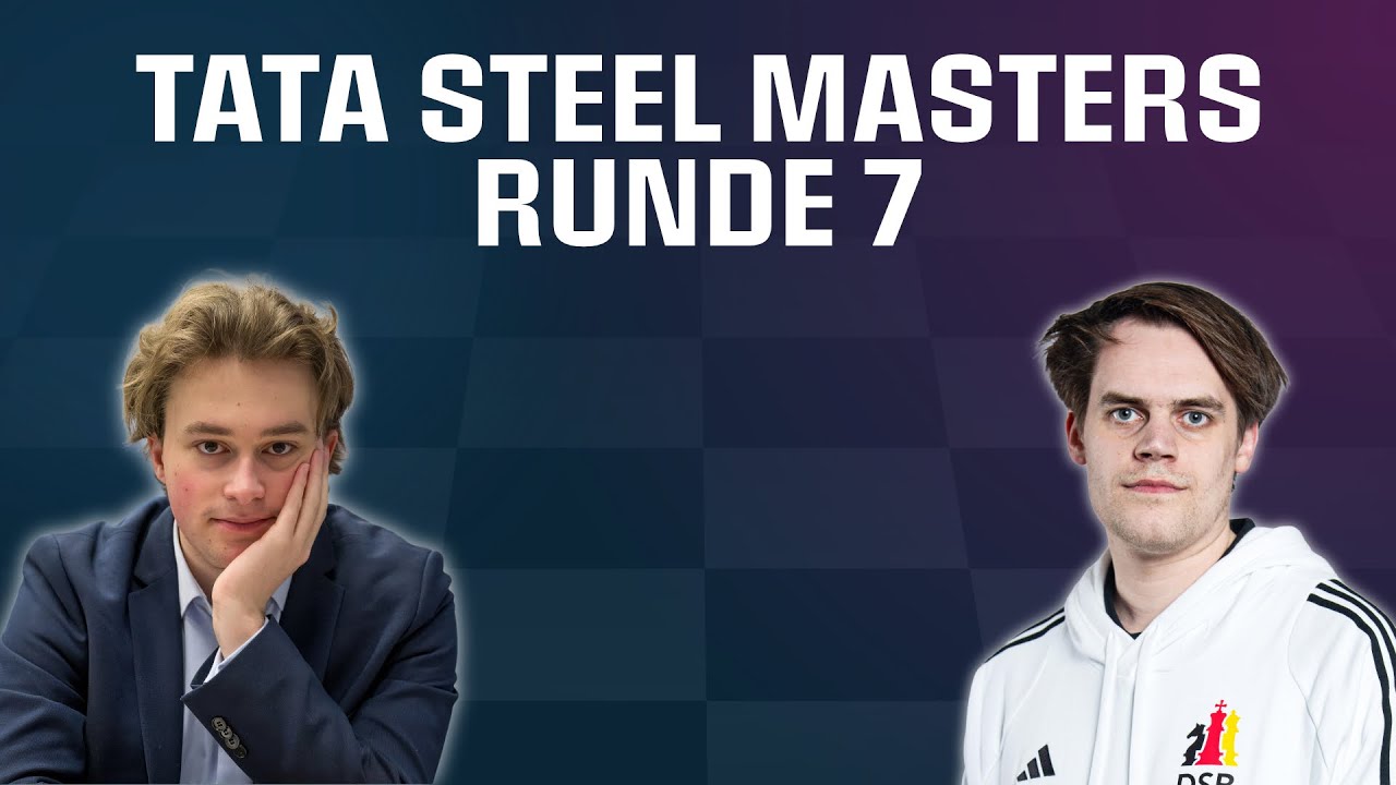 Abdusattorov - Keymer live! Tata Steel Masters Runde 7
