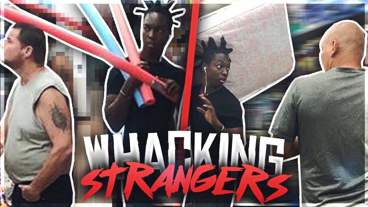 WHACKING STRANGERS WITH FOAM NOODLES PRANK!!! * BAD IDEA *