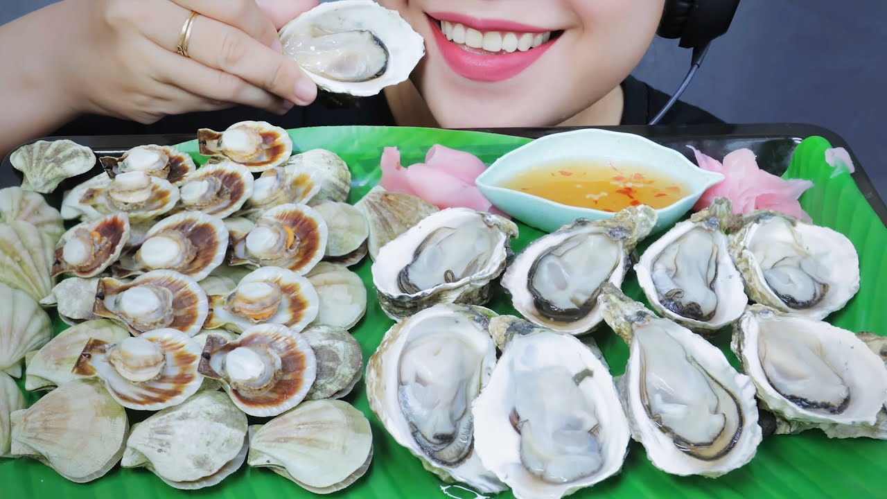 ASMR EATING DIAMOND CLAM X MILK OYSTER , EATING SOUNDS | LINH-ASMR