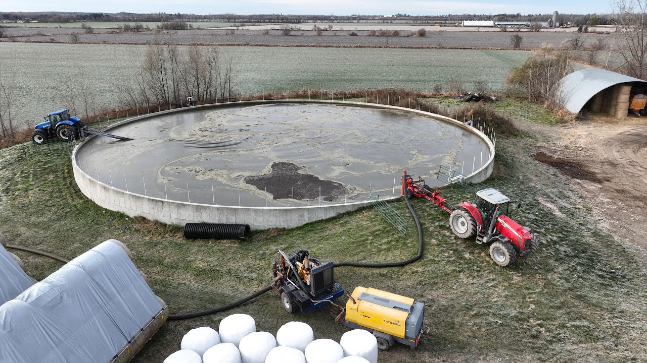CANADIAN FARMER - PUMP before it FREEZES Lowering  manure lagoon as late as possible before freezing