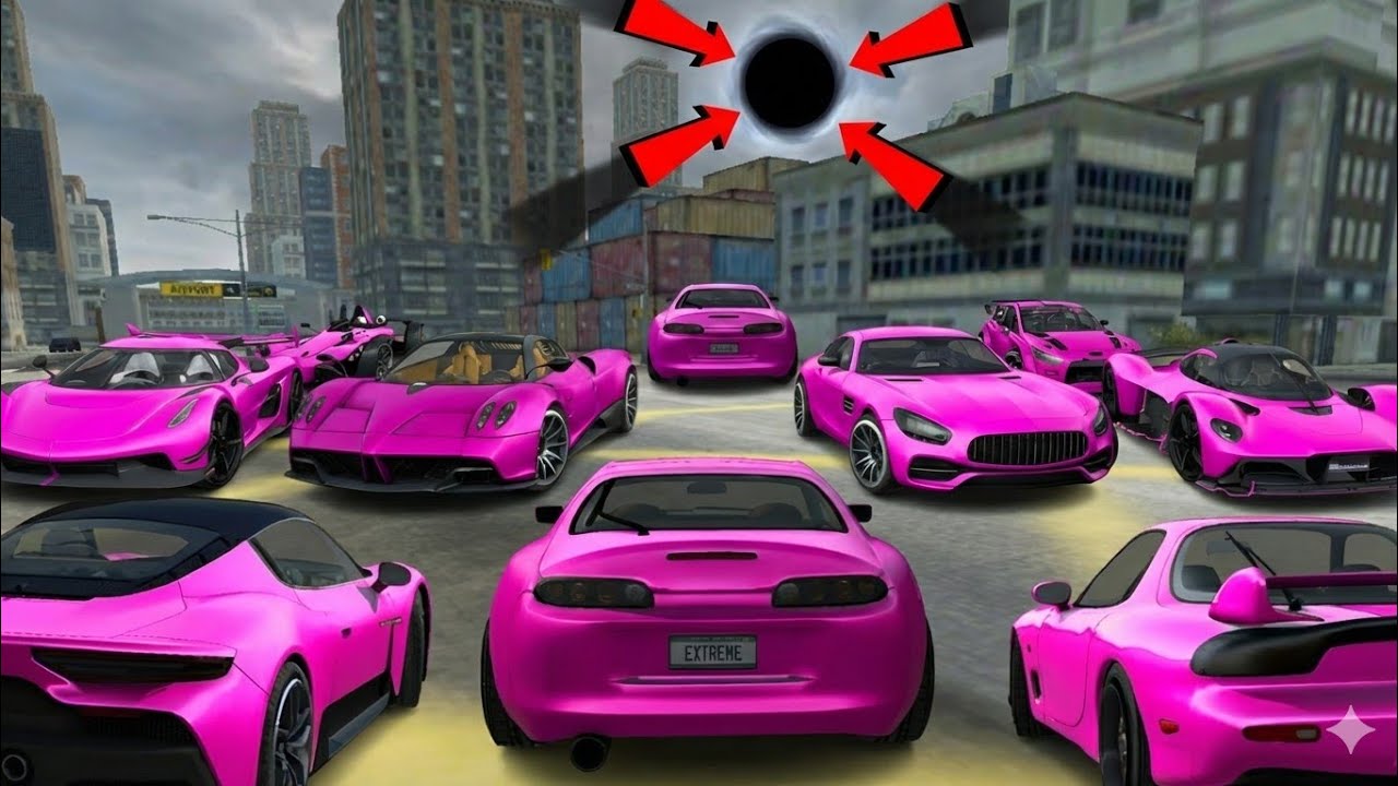Pink Supercar Extreme Stunts Over City 🏙️ | Extreme Car Driving Simulator Gameplay