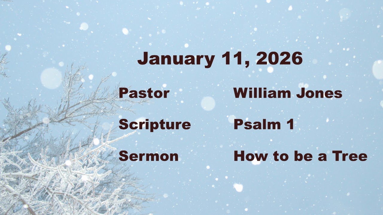 Jan. 11, 2026  Pastor William Jones - How to be a Tree