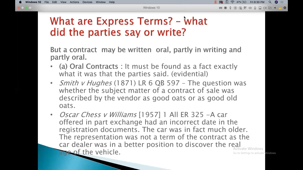 LAW OF CONTRACT REVISION-  TERMS OF CONTRACT 1