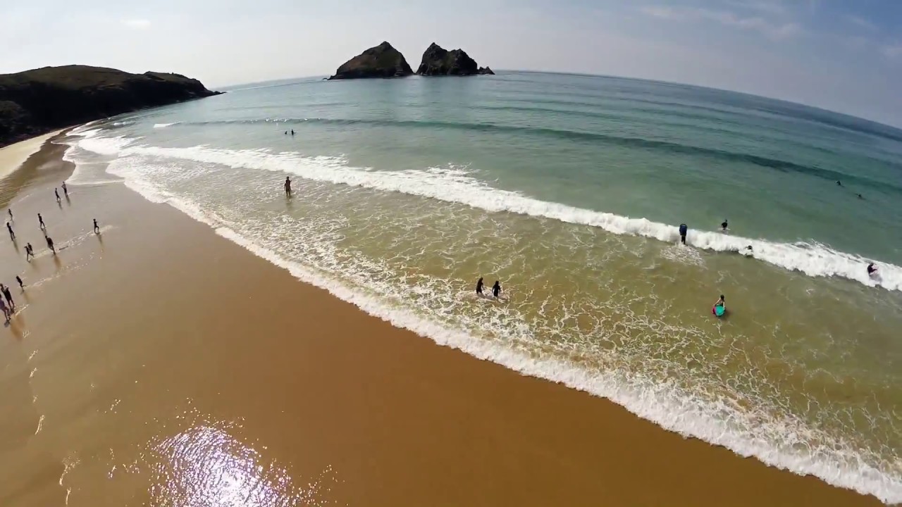 Best Surfing Beach Newquay, Holywell Bay.  DJI Phantom GoPro