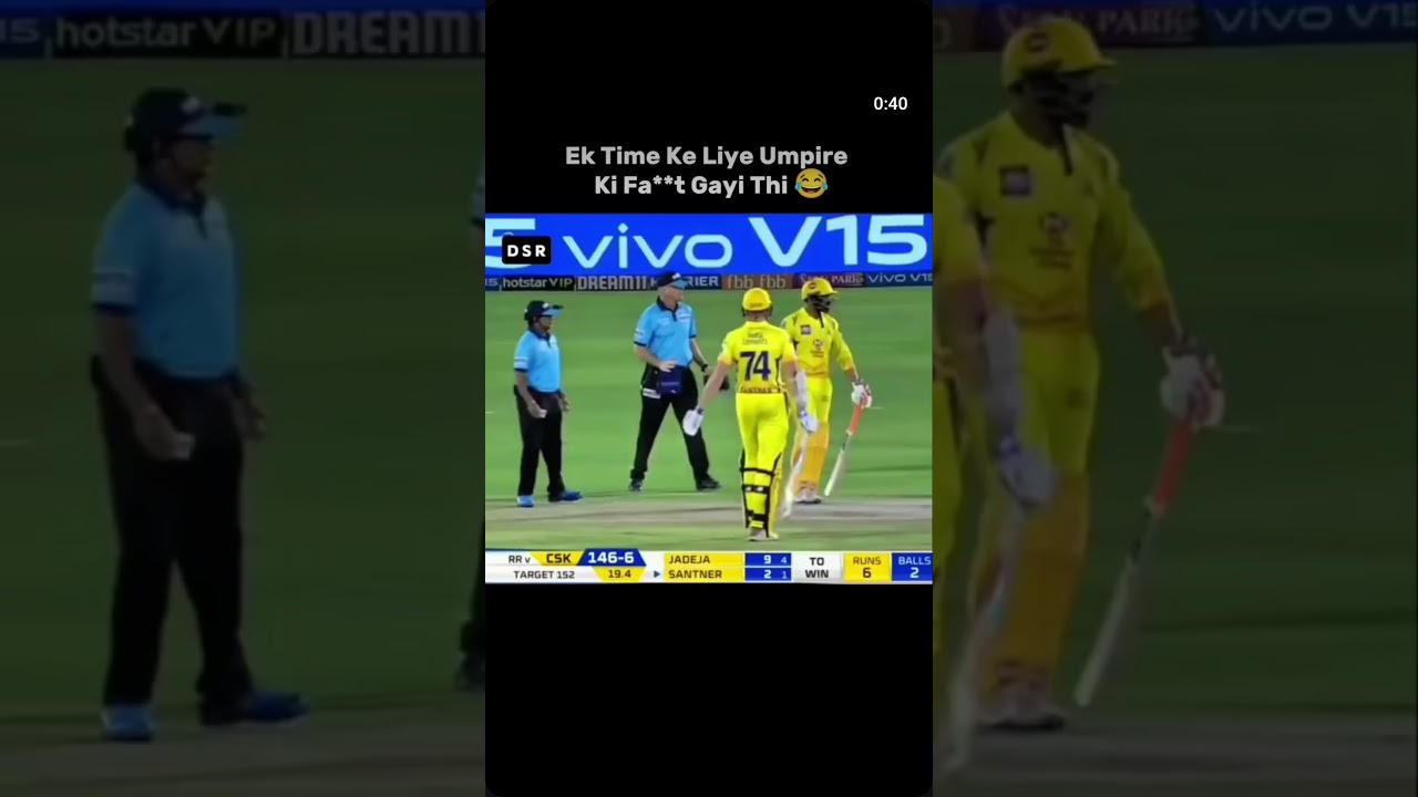 thala comes on ground then umpire gives  wrong disision