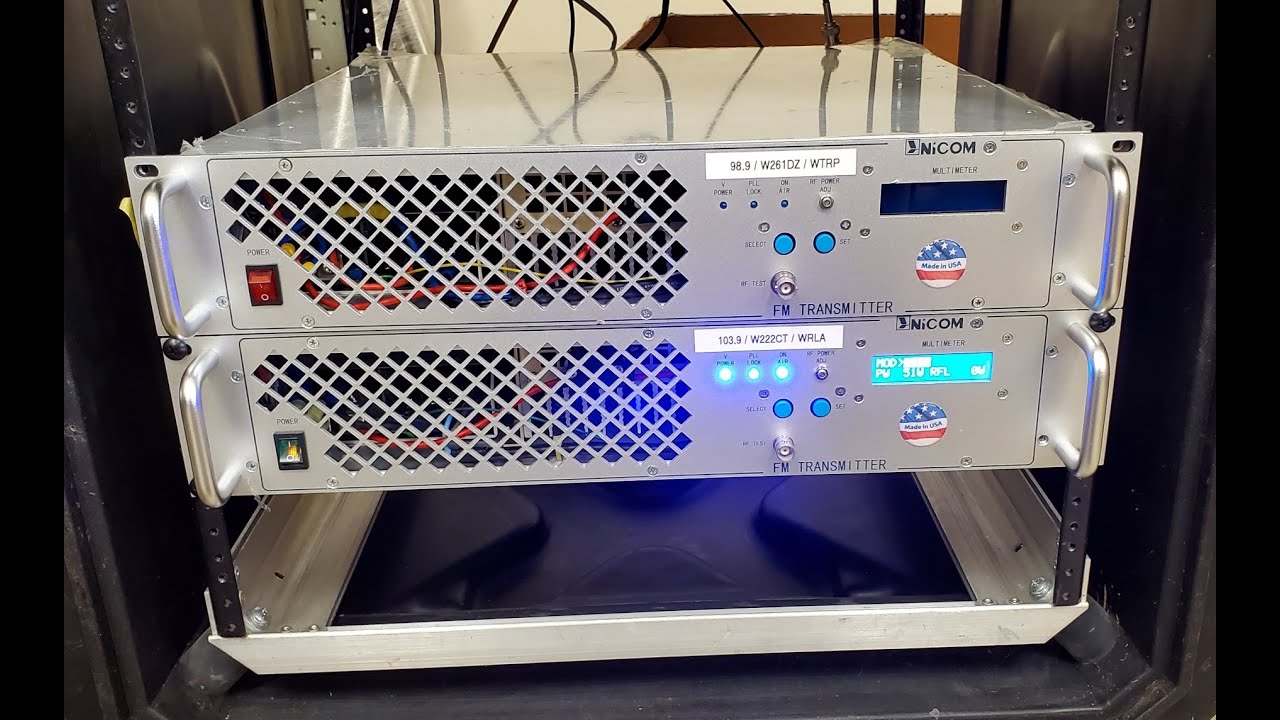 Initial testing, configuration, and burn-in of two FM translator transmitter setups.