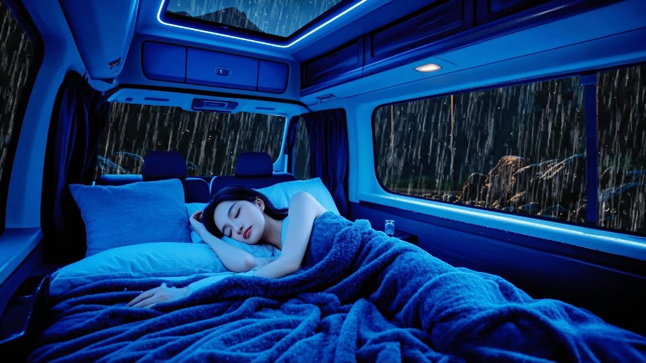 🌧️ Heavy Rain on Car Roof in Forest at Night | Deep Sleep ASMR & Anxiety Relief 🚗🌙🌲