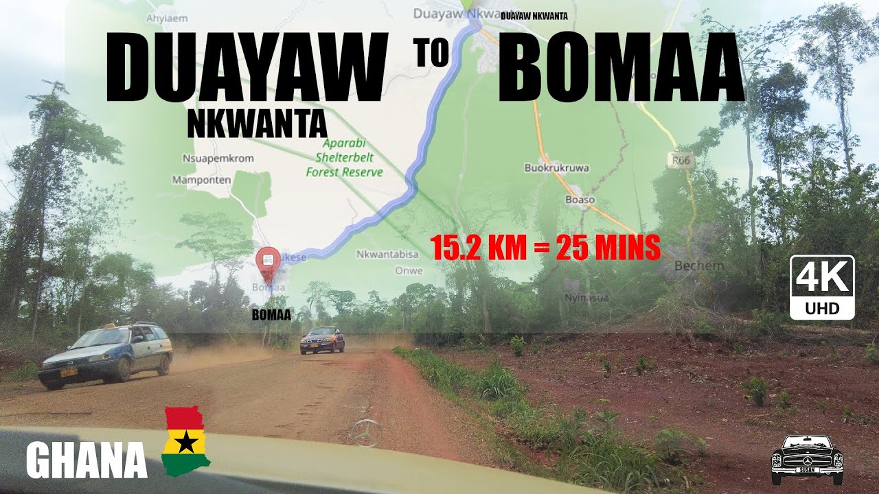 Duayaw Nkwanta To Bomaa Road Travel  in Ghana 4K