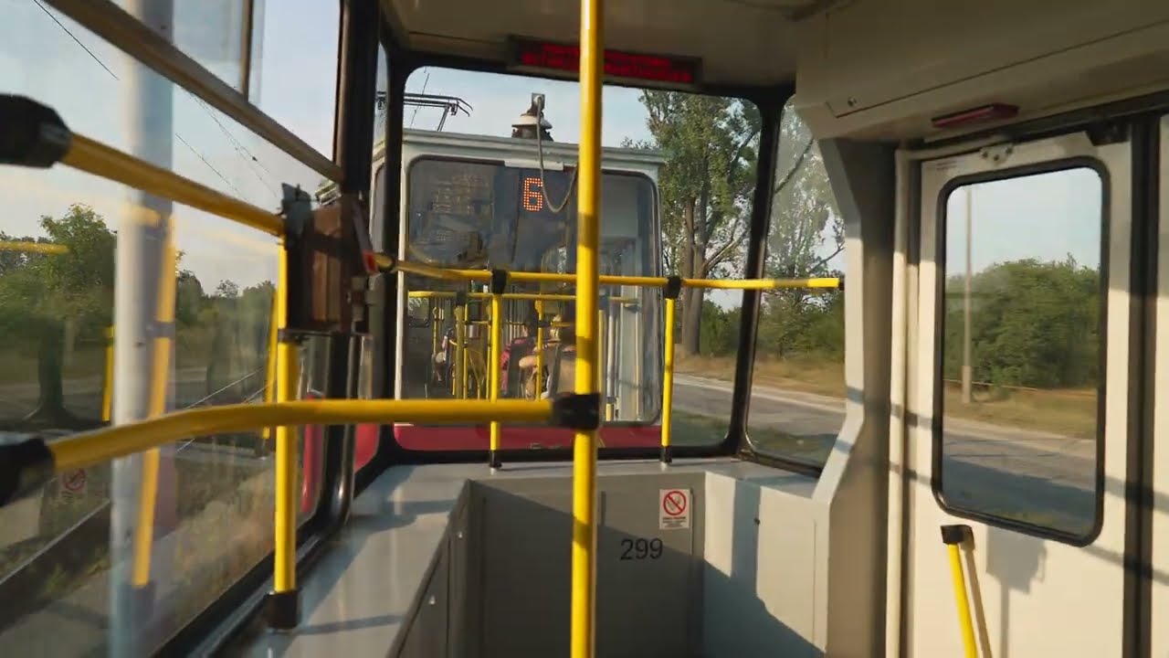 Poland, Bydgoszcz, tram 6 ride from Łęgnowo to Rondo Toruńskie