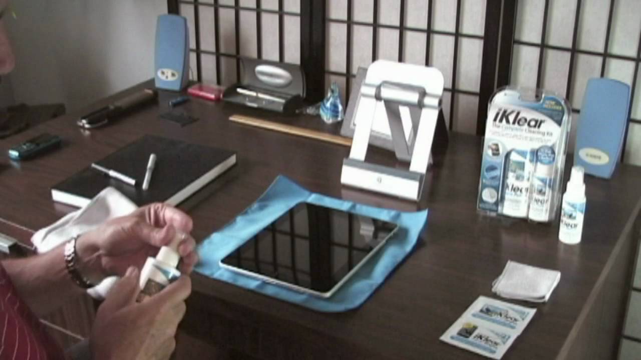 How to remove germs from iPad touchscreen with iKlear DMT/2G cloth.