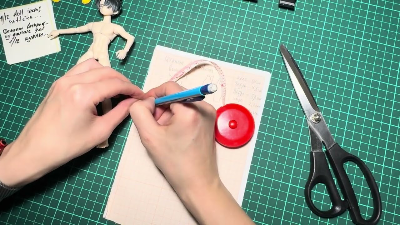 Sewing jeans for a 1/12 doll. Part 1, pattern. #diy #miniature #doll #sewing #youtubevideo 