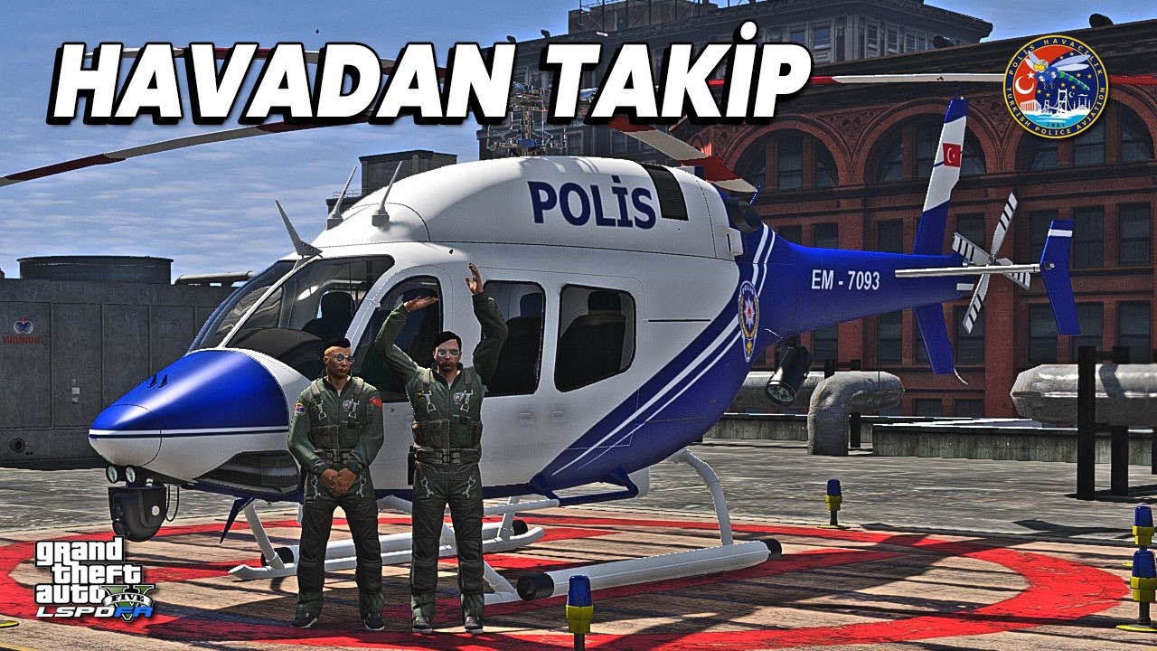 GTA 5 POLİS HELİKOPTERİ HAVADAN TAKİP! SİLAHLI ŞÜPHELİ KAÇIYOR -   LSPDFR