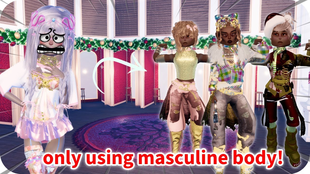 DTI but I Can ONLY Use the Masculine Body #dresstoimpress #dti #dresstoimpress #roblox