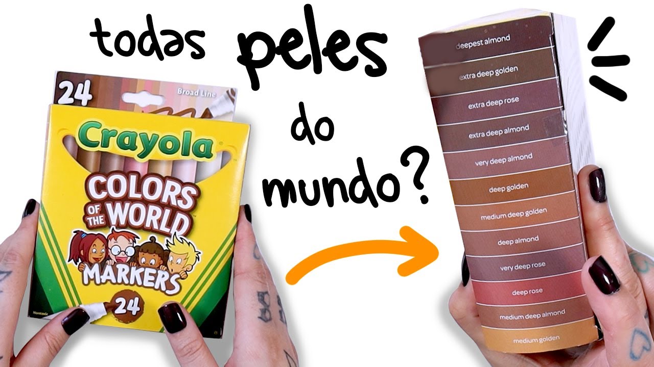 TESTANDO CRAYOLA TONS DE PELE - SERÁ QUE TEM PARA TODOS TONS DE PELE DO MUNDO MESMO?