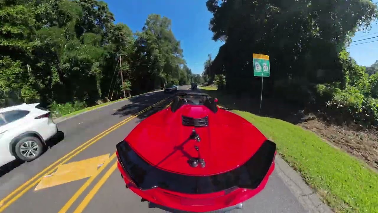 C8 Z06 riding in the wide angle view - 4K