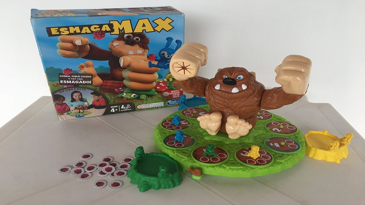 O DIVERTIDO JOGO DO GORILA DE BRINQUEDO QUE ESMAGA COISAS! (ESMAGA MAX)