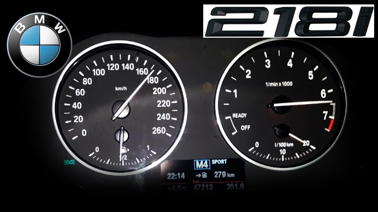 2015 BMW 218i 136HP Acceleration Test 0-100km/h & 0-200km/h
