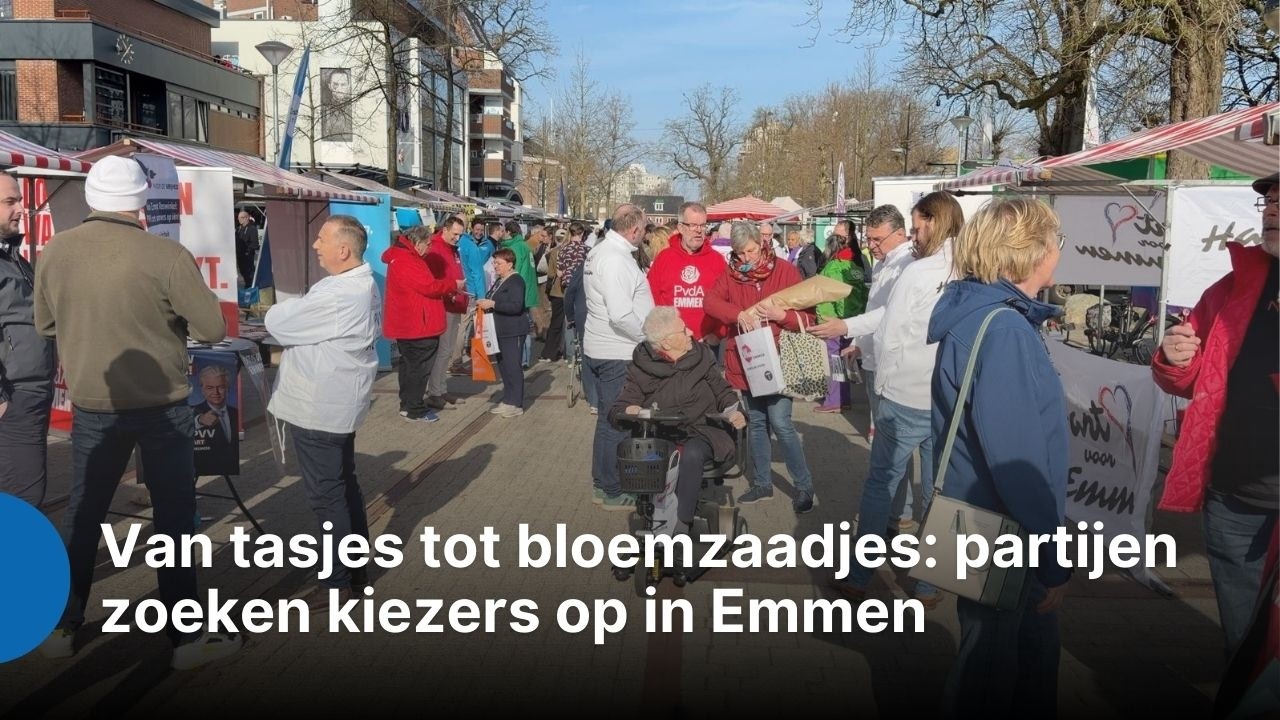 ZO!34 - Van tasjes tot bloemzaadjes: partijen zoeken kiezers op in Emmen