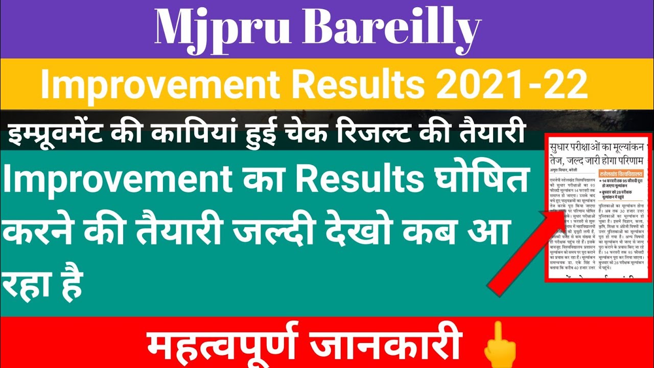 Mjpru improvement result 2021-2022 | Mjpru news today |improvement exam result 2021 mjpru | #mjpru