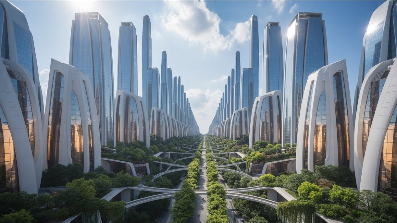 Futuristic Utopia Cityscapes 🌆 | Perfect Future City Ambience | Sci-Fi Cinematic Atmosphere