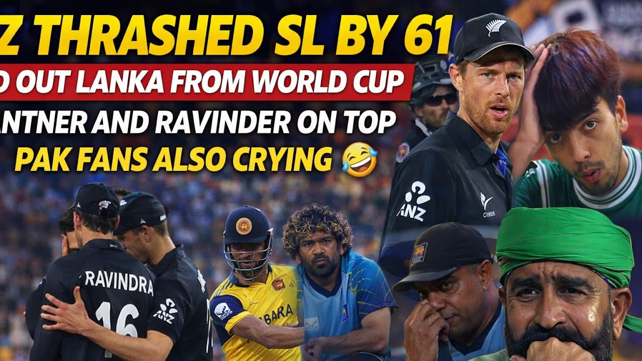 NZ THRASHED SL BY 61 AND KICK OUT FROM T20 WORLD CUP. SANTNER AND RACHIN 🔥. PAK FANS CRYING 😂#SLVSNZ