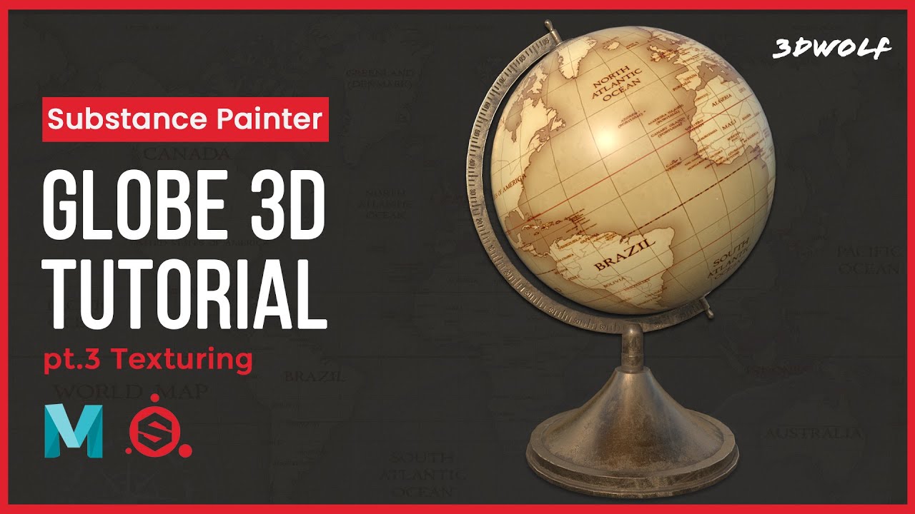 Substance Painter Tutorial : Texturing A Globe 3D Model in Adobe Substance 3D Painter