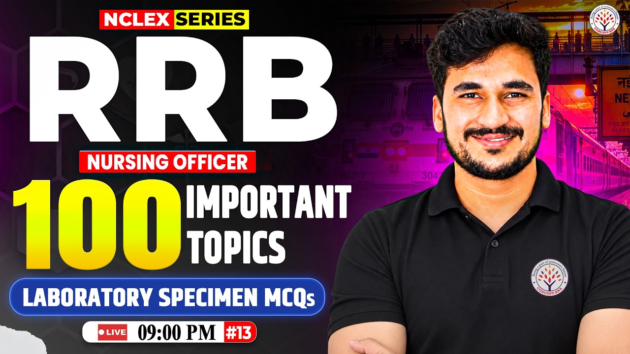 RRB Nursing Officer 2026 | Laboratory Specimen MCQ |NCLEX Series |RRB Nursing Superintendent Classes