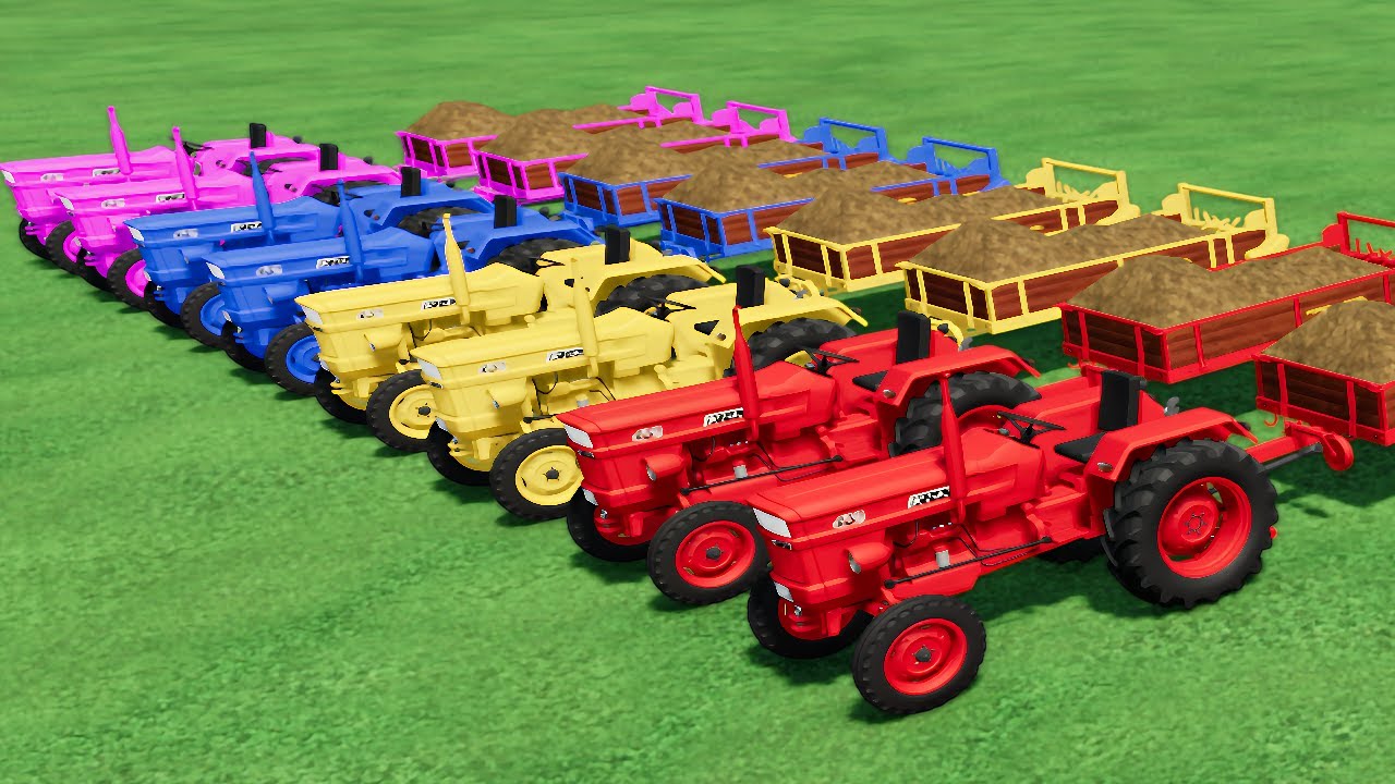 Colorful Tractor Showdown! FIAT Tractors vs MEGA MANURE Challenge | Farming Simulator 22