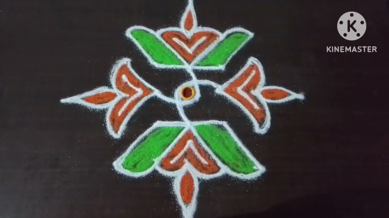 5  dots simple poo kolam 