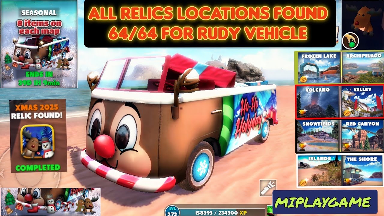 ALL RELICS LOCATIONS FOR RUDY IN THE NEW OFF THE ROAD UPDATE  64/64 XMAS 2025 RELIC LOCATIONS FOUND.