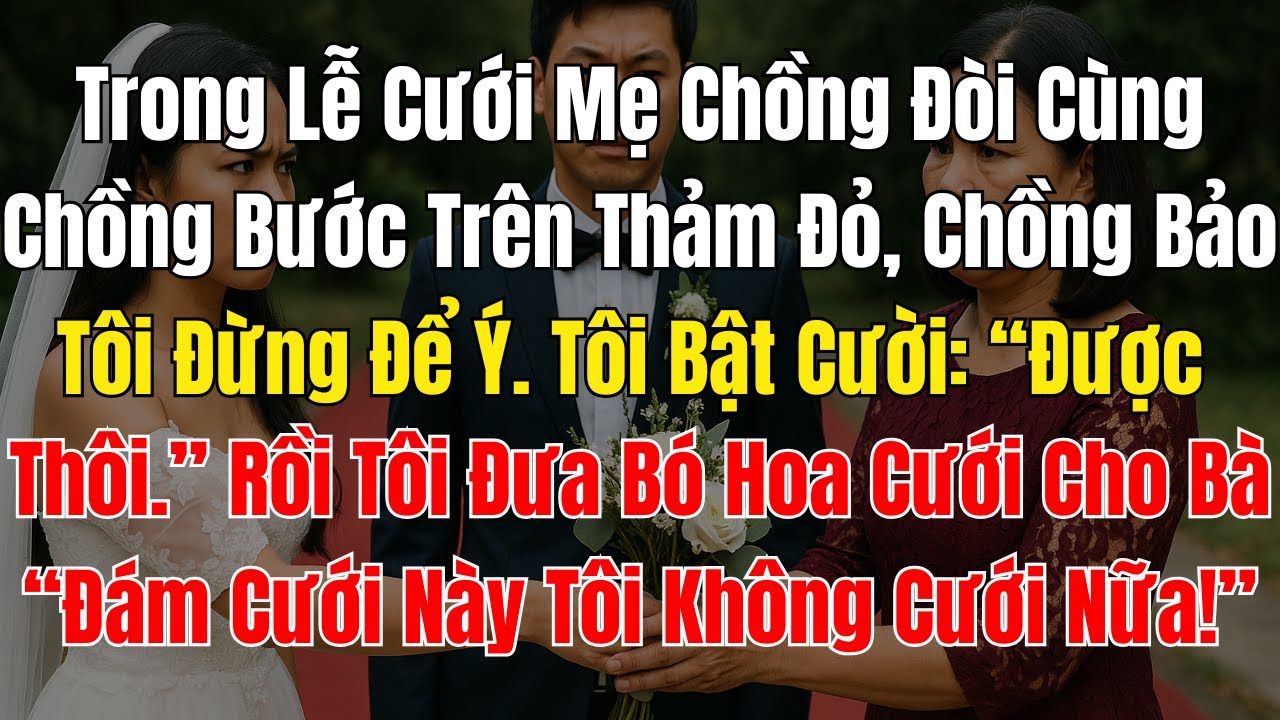Trong Lễ Cưới Mẹ Chồng Đòi Cùng Chồng Bước Trên Thảm Đỏ, Chồng Bảo Tôi Đừng Để Ý  Tôi Bật Cười “Được