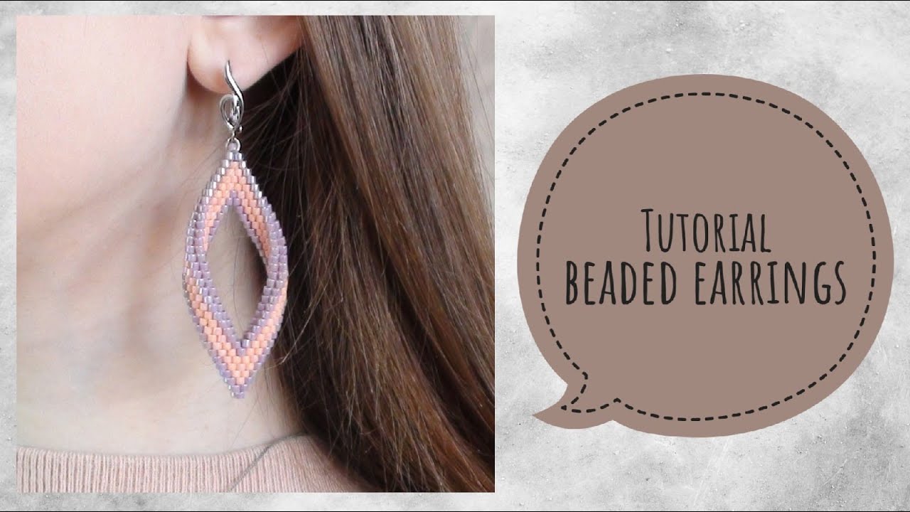 #МК - Серьги объемные ромбы из бисер | #Tutorial - Voluminous diamond earrings made of beads