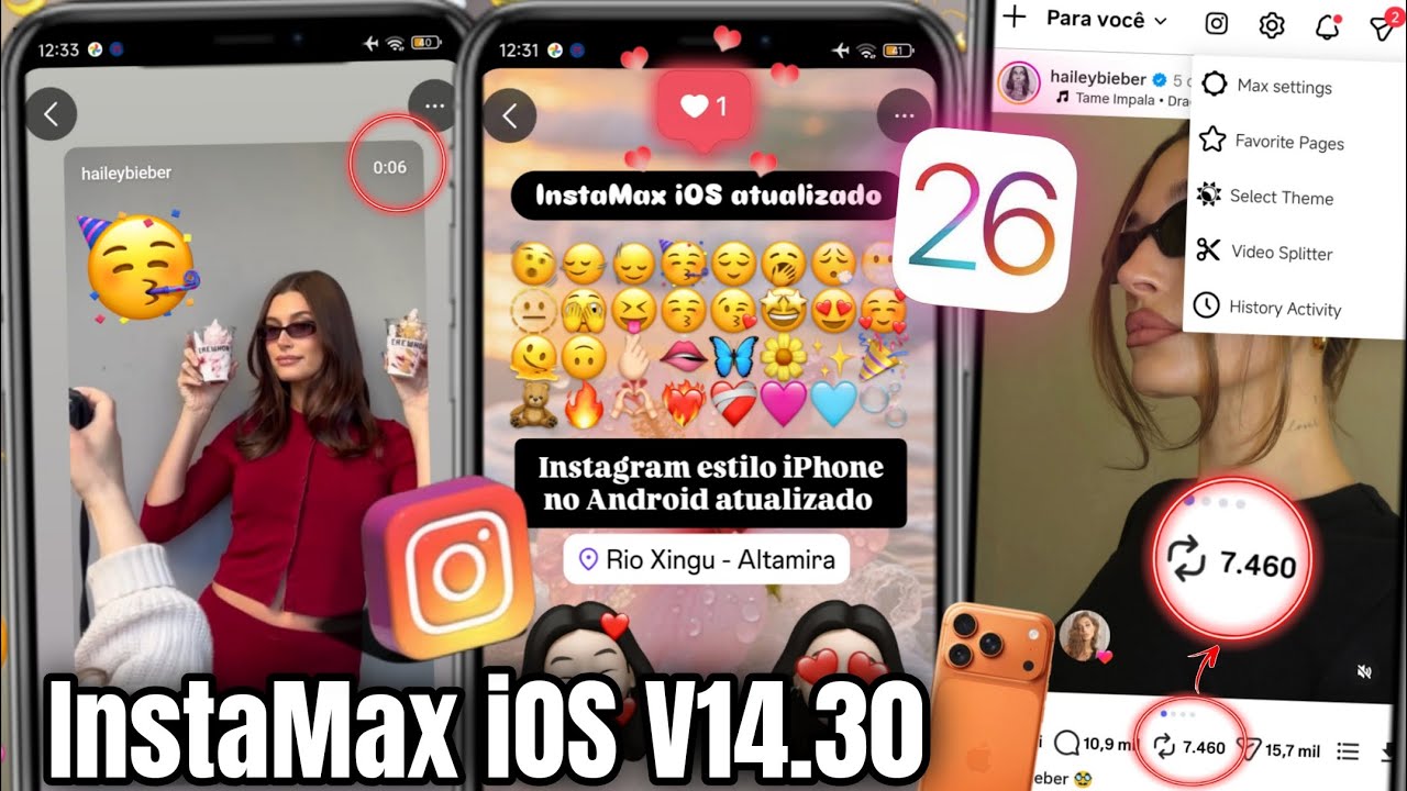 INSTAMAX iOS V14.30 ❤️&zwj;🔥 INSTAGRAM IGUAL IPHONE NO ANDROID 🎉 EMOJIS iOS + MUITAS FUN&Ccedil;&Otilde;ES INCR&Iacute;VEIS