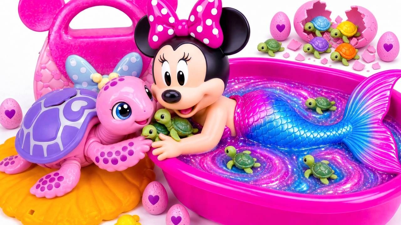 Minnie Mouse 2026🎀 Set Unboxing Mermaid Turtle Pool & Surprise Egg Adventure Disney ASMR
